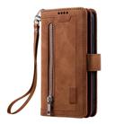 For Google Pixel 10 Pro XL Nine Card Zipper Bag Leather Phone Case with Lanyard(Brown) - 2
