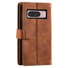 For Google Pixel 10 / 10 Pro Nine Card Zipper Bag Leather Phone Case with Lanyard(Brown) - 3