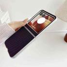 For Motorola Razr 50 Carbon Fiber Leather Grain Kevlar Folding Phone Case(Purple) - 3