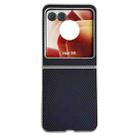 For Motorola Razr 50 Carbon Fiber Leather Grain Kevlar Folding Phone Case(Black) - 1