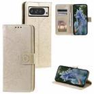 For Google Pixel 9 Pro XL Totem Flower Embossed Leather Phone Case with Lanyard(Gold) - 1