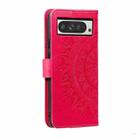 For Google Pixel 9 Pro XL Totem Flower Embossed Leather Phone Case with Lanyard(Red) - 3