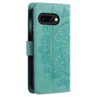 For Google Pixel 9a Totem Flower Embossed Leather Phone Case with Lanyard(Green) - 3