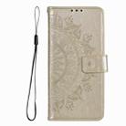 For Google Pixel 9a Totem Flower Embossed Leather Phone Case with Lanyard(Gold) - 2