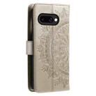 For Google Pixel 9a Totem Flower Embossed Leather Phone Case with Lanyard(Gold) - 3