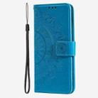 For Google Pixel 9a Totem Flower Embossed Leather Phone Case with Lanyard(Blue) - 2