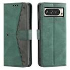 For Google Pixel 9 Pro XL Nail Skin Feel Stitching Calf Texture Leather Phone Case(Green) - 1