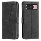 For Google Pixel 9 / 9 Pro Nail Skin Feel Stitching Calf Texture Leather Phone Case(Black) - 1