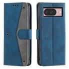 For Google Pixel 9 / 9 Pro Nail Skin Feel Stitching Calf Texture Leather Phone Case(Blue) - 1