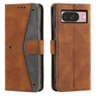 For Google Pixel 9 / 9 Pro Nail Skin Feel Stitching Calf Texture Leather Phone Case(Brown) - 1