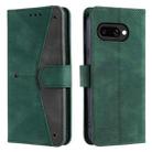 For Google Pixel 9a Nail Skin Feel Stitching Calf Texture Leather Phone Case(Green) - 1