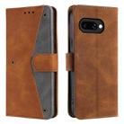 For Google Pixel 9a Nail Skin Feel Stitching Calf Texture Leather Phone Case(Brown) - 1