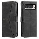 For Google Pixel 10 Pro XL Nail Skin Feel Stitching Calf Texture Leather Phone Case(Black) - 1