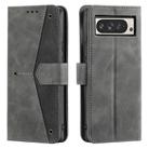 For Google Pixel 10 Pro XL Nail Skin Feel Stitching Calf Texture Leather Phone Case(Grey) - 1