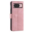 For Google Pixel 10 / 10 Pro Nail Skin Feel Stitching Calf Texture Leather Phone Case(Rose Gold) - 3