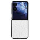 For Xiaomi Mix Flip Impression Camellia Pattern Protective Phone Case(White) - 1