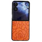 For Xiaomi Mix Flip Impression Camellia Pattern Protective Phone Case(Orange) - 1