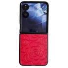 For Xiaomi Mix Flip Impression Camellia Pattern Protective Phone Case(Red) - 1