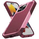 For iPhone 16 Pro Max PC + TPU Shockproof Protective Phone Case(Pink+Dark Red) - 1