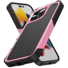 For iPhone 16 Pro PC + TPU Shockproof Protective Phone Case(Pink+Black) - 1