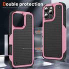 For iPhone 16 Pro PC + TPU Shockproof Protective Phone Case(Pink+Black) - 3