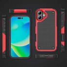 For iPhone 16 Plus PC + TPU Shockproof Protective Phone Case(Red+Black) - 2