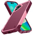 For iPhone 16 Plus PC + TPU Shockproof Protective Phone Case(Pink+Dark Red) - 1