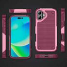 For iPhone 16 Plus PC + TPU Shockproof Protective Phone Case(Pink+Dark Red) - 2