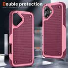 For iPhone 16 Plus PC + TPU Shockproof Protective Phone Case(Pink+Dark Red) - 3