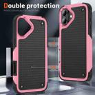 For iPhone 16 Plus PC + TPU Shockproof Protective Phone Case(Pink+Black) - 3