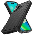 For iPhone 16 Plus PC + TPU Shockproof Protective Phone Case(Black+Black) - 1