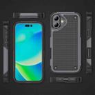 For iPhone 16 Plus PC + TPU Shockproof Protective Phone Case(Grey+Black) - 2