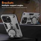 For iPhone 15 Pro Metal Ring 360 Degree Rotating Holder PC Hybrid TPU Phone Case(Silver Grey) - 3