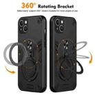 For iPhone 15 Plus Metal Ring 360 Degree Rotating Holder PC Hybrid TPU Phone Case(Black) - 2