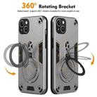 For iPhone 15 Plus Metal Ring 360 Degree Rotating Holder PC Hybrid TPU Phone Case(Silver Grey) - 2