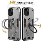 For iPhone 15 Metal Ring 360 Degree Rotating Holder PC Hybrid TPU Phone Case(Silver Grey) - 2