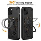 For iPhone 14 Metal Ring 360 Degree Rotating Holder PC Hybrid TPU Phone Case(Black) - 2