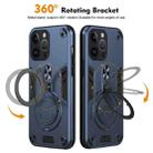 For iPhone 14 Pro Max Metal Ring 360 Degree Rotating Holder PC Hybrid TPU Phone Case(Navy Blue) - 2