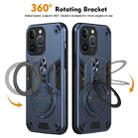 For iPhone 13 Pro Metal Ring 360 Degree Rotating Holder PC Hybrid TPU Phone Case(Navy Blue) - 2