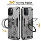 For iPhone 12 Pro Max Metal Ring 360 Degree Rotating Holder PC Hybrid TPU Phone Case(Silver Grey) - 2