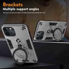 For iPhone 12 Pro Max Metal Ring 360 Degree Rotating Holder PC Hybrid TPU Phone Case(Silver Grey) - 3