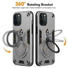 For iPhone 12 Pro Metal Ring 360 Degree Rotating Holder PC Hybrid TPU Phone Case(Silver Grey) - 2