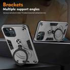 For iPhone 12 Pro Metal Ring 360 Degree Rotating Holder PC Hybrid TPU Phone Case(Silver Grey) - 3