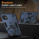 For iPhone 11 Metal Ring 360 Degree Rotating Holder PC Hybrid TPU Phone Case(Navy Blue) - 3