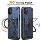 For iPhone 11 Pro Max Metal Ring 360 Degree Rotating Holder PC Hybrid TPU Phone Case(Navy Blue) - 2