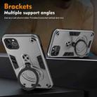 For iPhone 11 Pro Max Metal Ring 360 Degree Rotating Holder PC Hybrid TPU Phone Case(Silver Grey) - 3