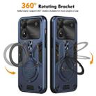 For ZTE Blade A34 / A54 Metal Ring 360 Degree Rotating Holder PC Hybrid TPU Phone Case(Navy Blue) - 2