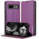 For Google Pixel 8A LC.IMEEKE L1 Series Frosted Fine Texture PU Phone Case(Purple) - 1