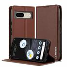 For Google Pixel 7 5G LC.IMEEKE L1 Series Frosted Fine Texture PU Phone Case(Brown) - 1