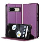 For Google Pixel 7 5G LC.IMEEKE L1 Series Frosted Fine Texture PU Phone Case(Purple) - 1